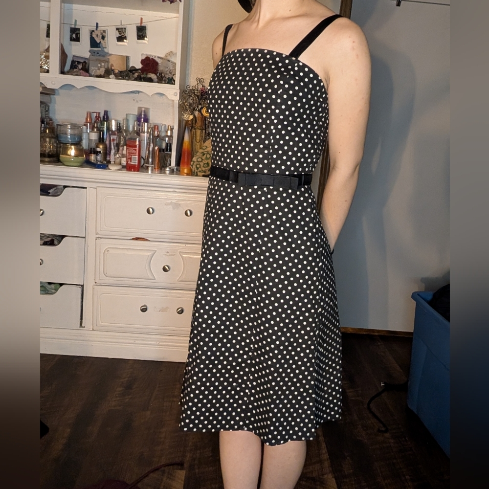 Fire Los Angeles Women's XS black and wite pockadot dress